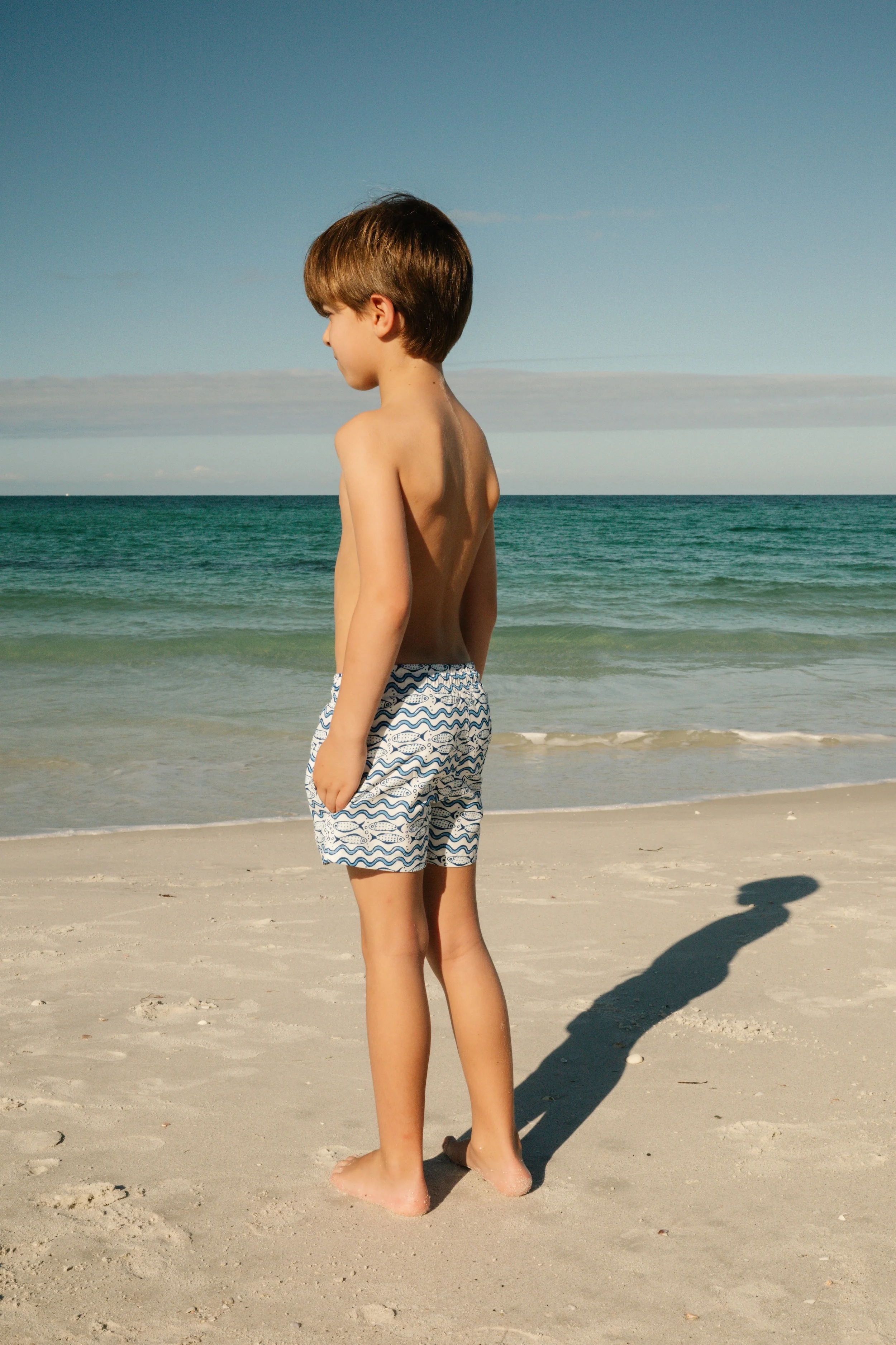 Boys Fish Stripe Swim Trunk - Image 3