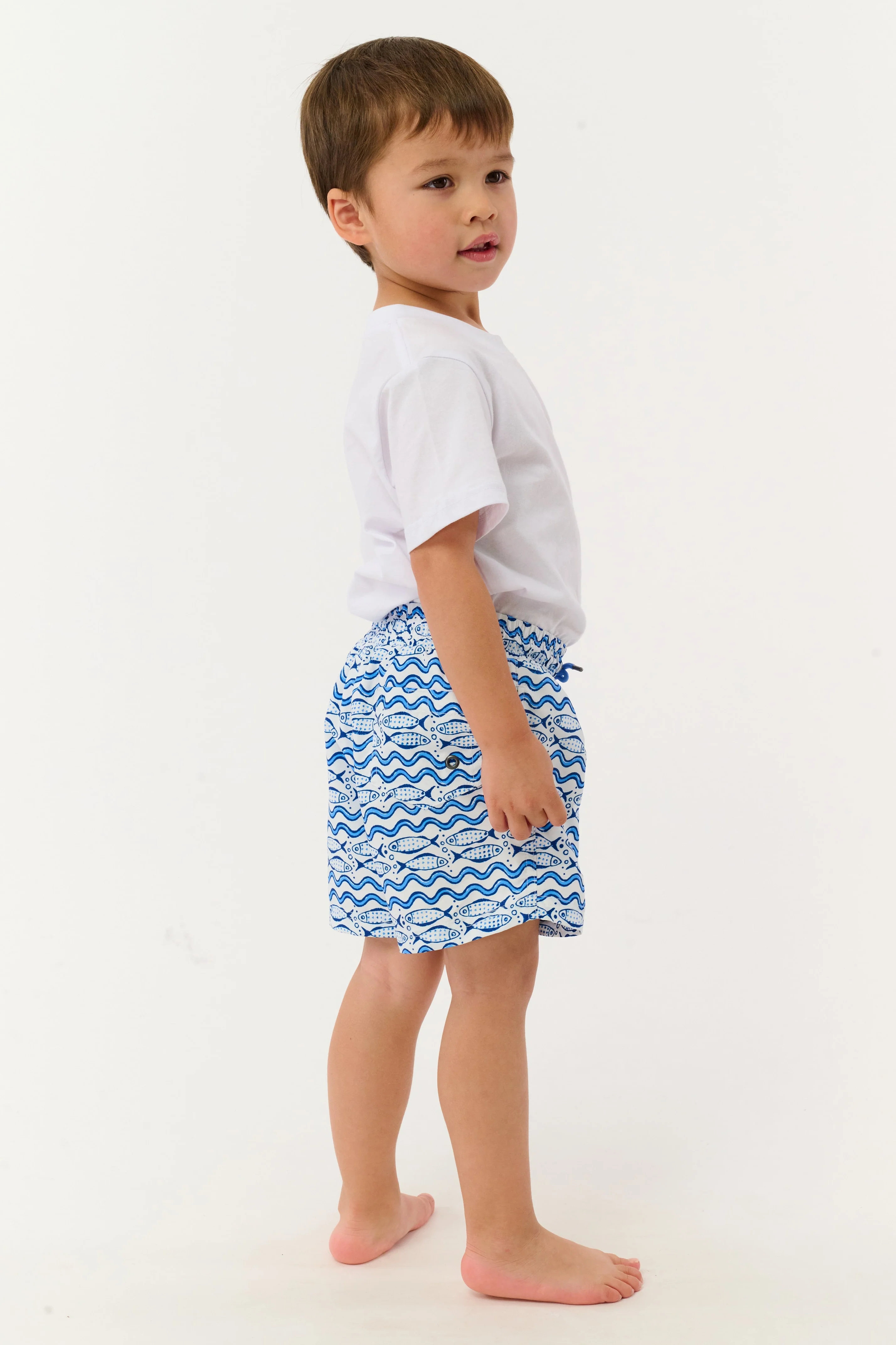 Boys Fish Stripe Swim Trunk - Image 4