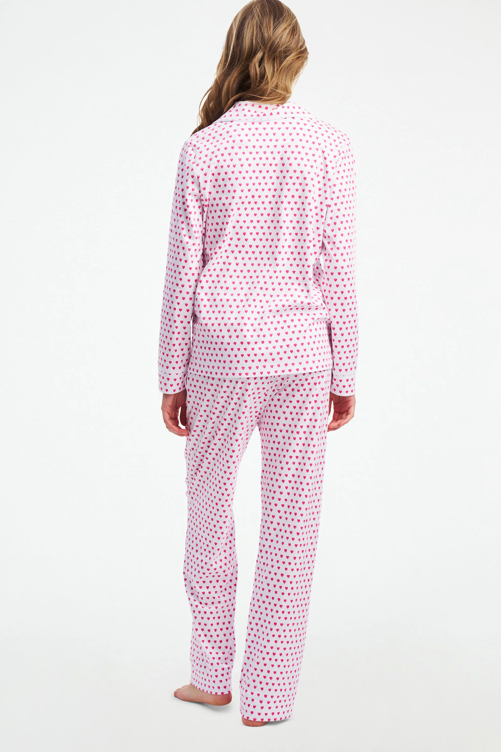 Hearts Long Sleeve Polo Pajamas - Image 6