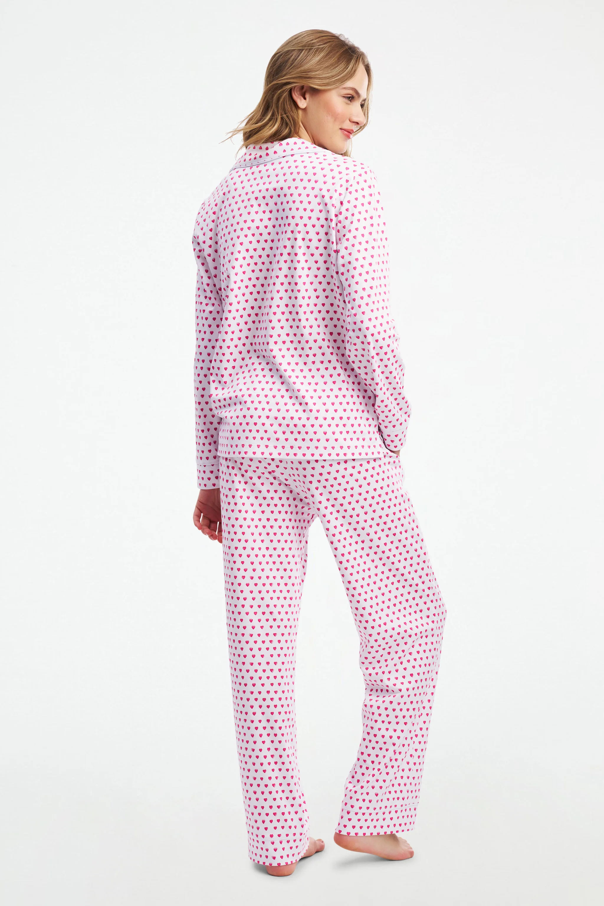 Hearts Long Sleeve Polo Pajamas - Image 7