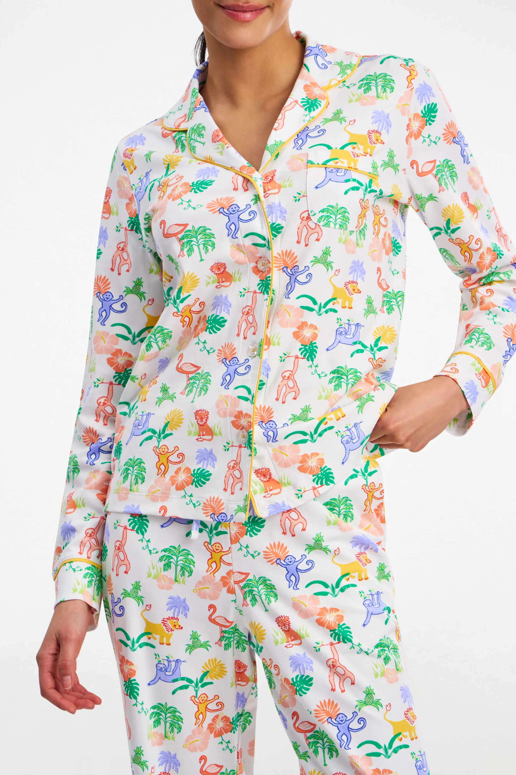 Jungle Party Long Sleeve Polo Pajamas - Image 3