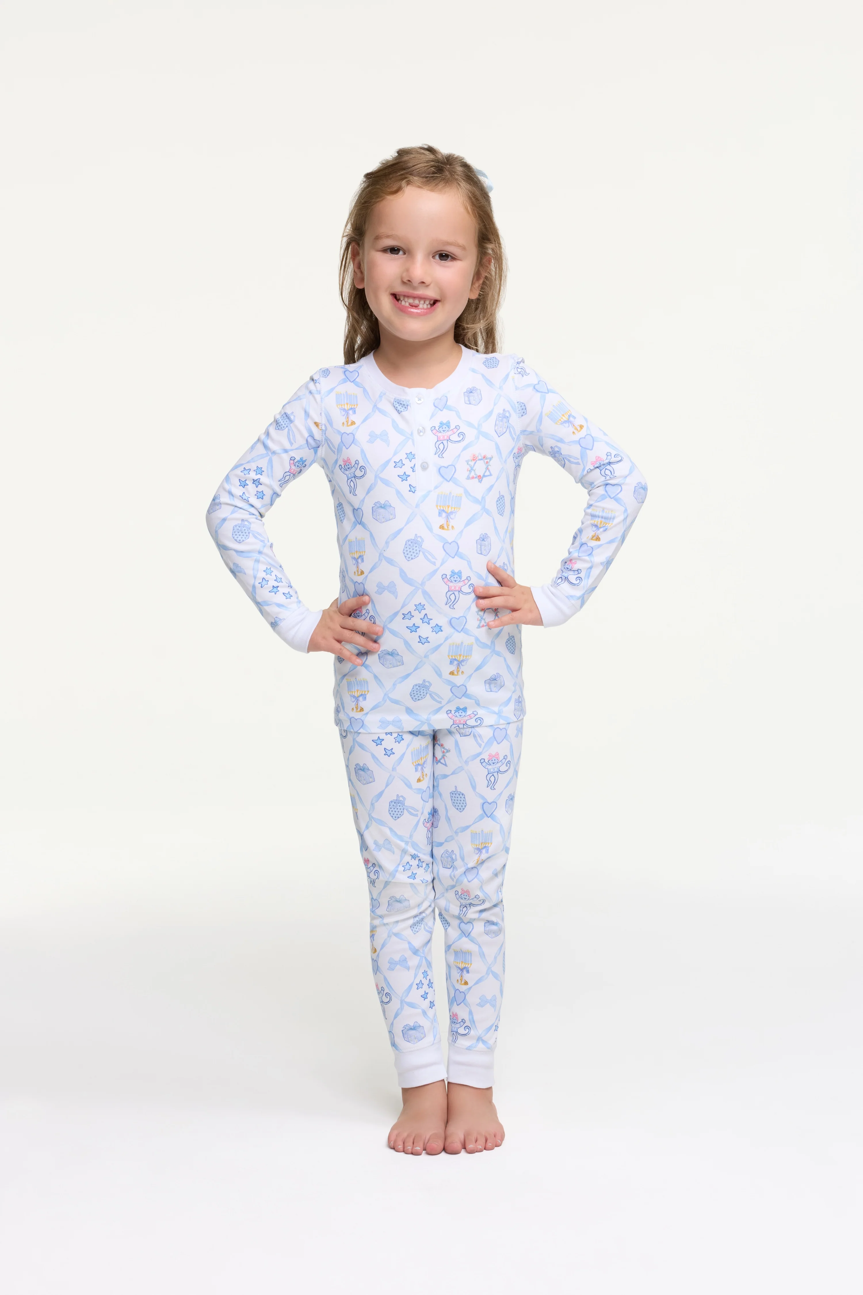 Kids Starry Nights Lattice Pajamas - Image 4