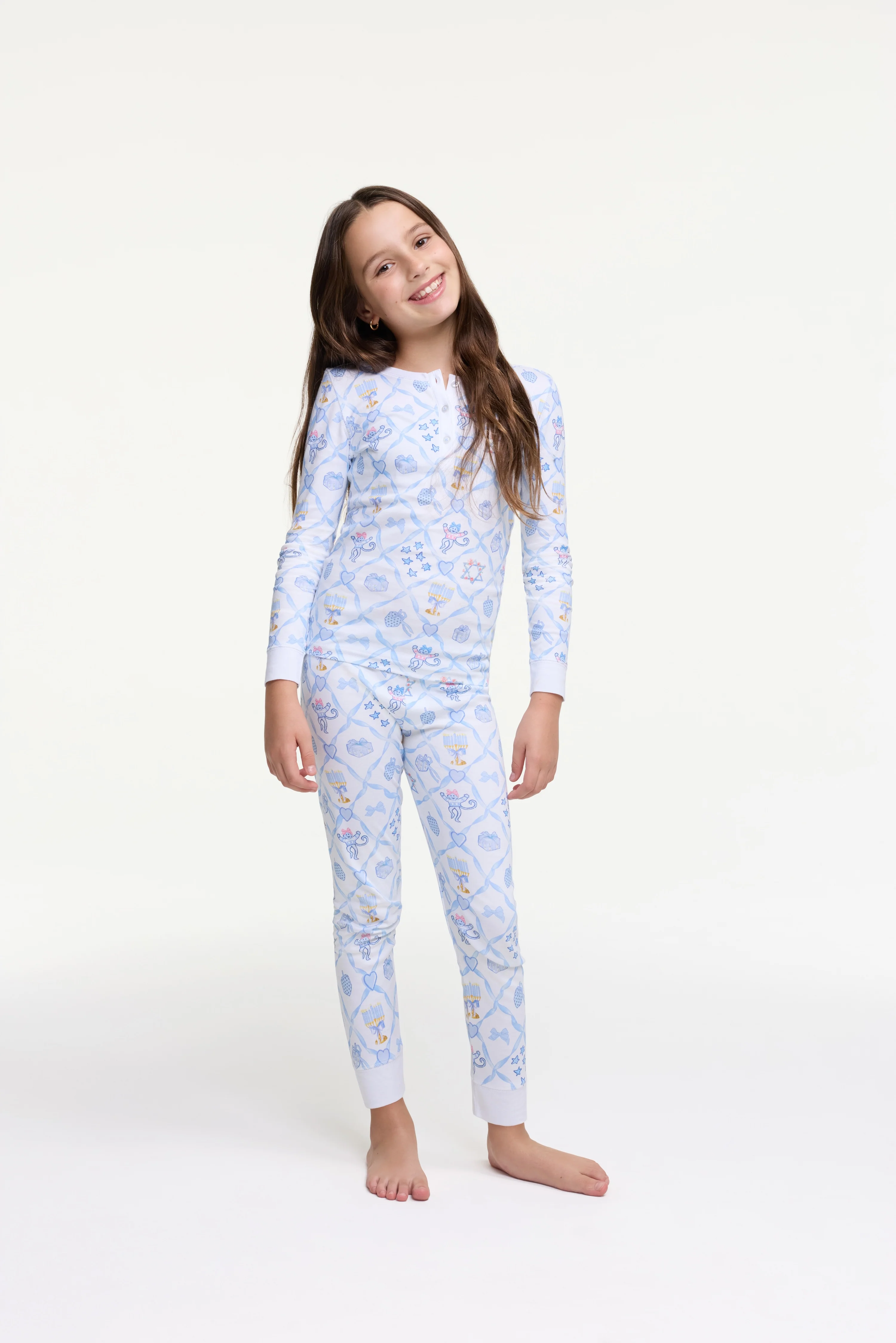 Kids Starry Nights Lattice Pajamas - Image 6