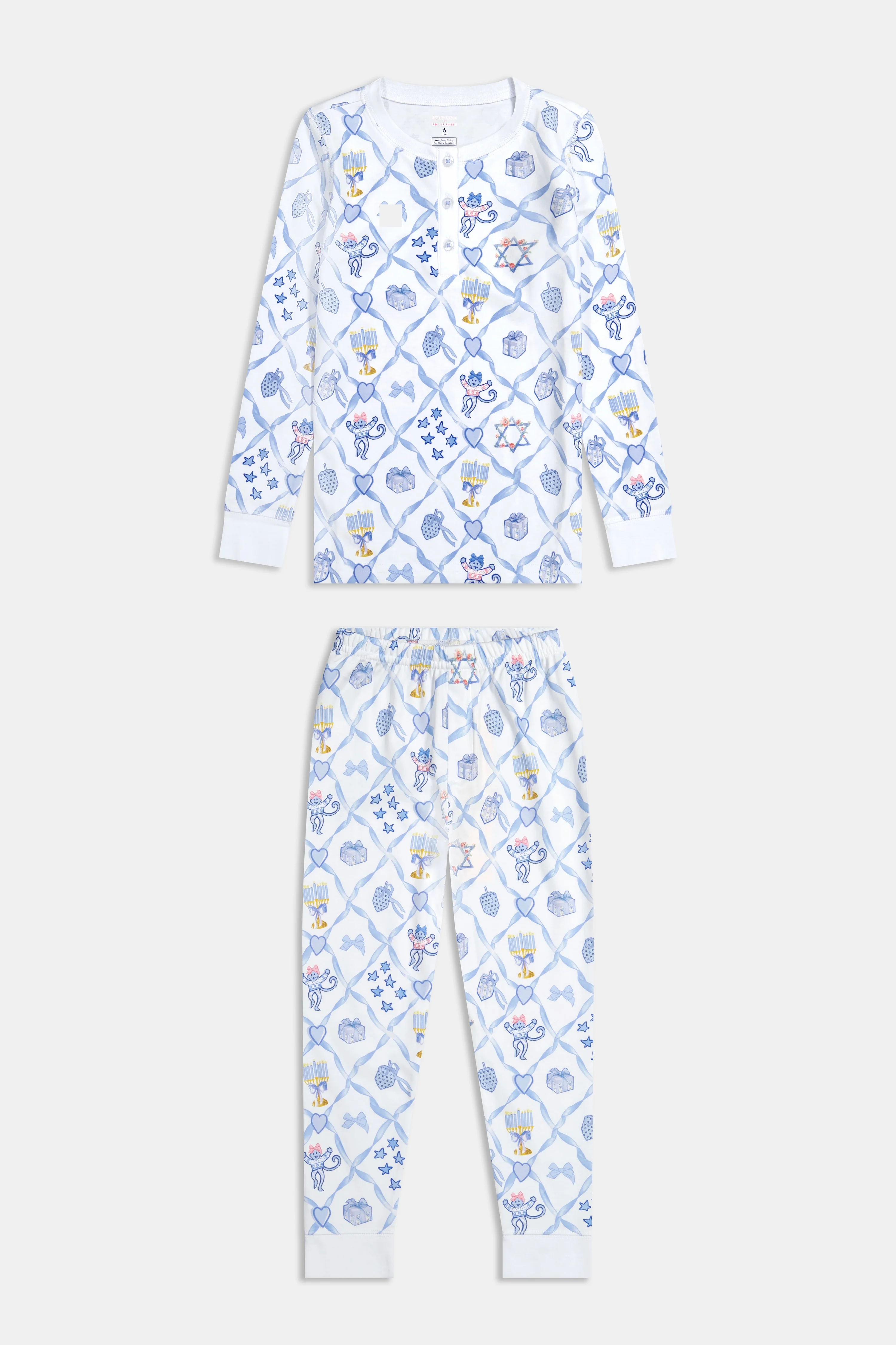 Kids Starry Nights Lattice Pajamas - Image 8