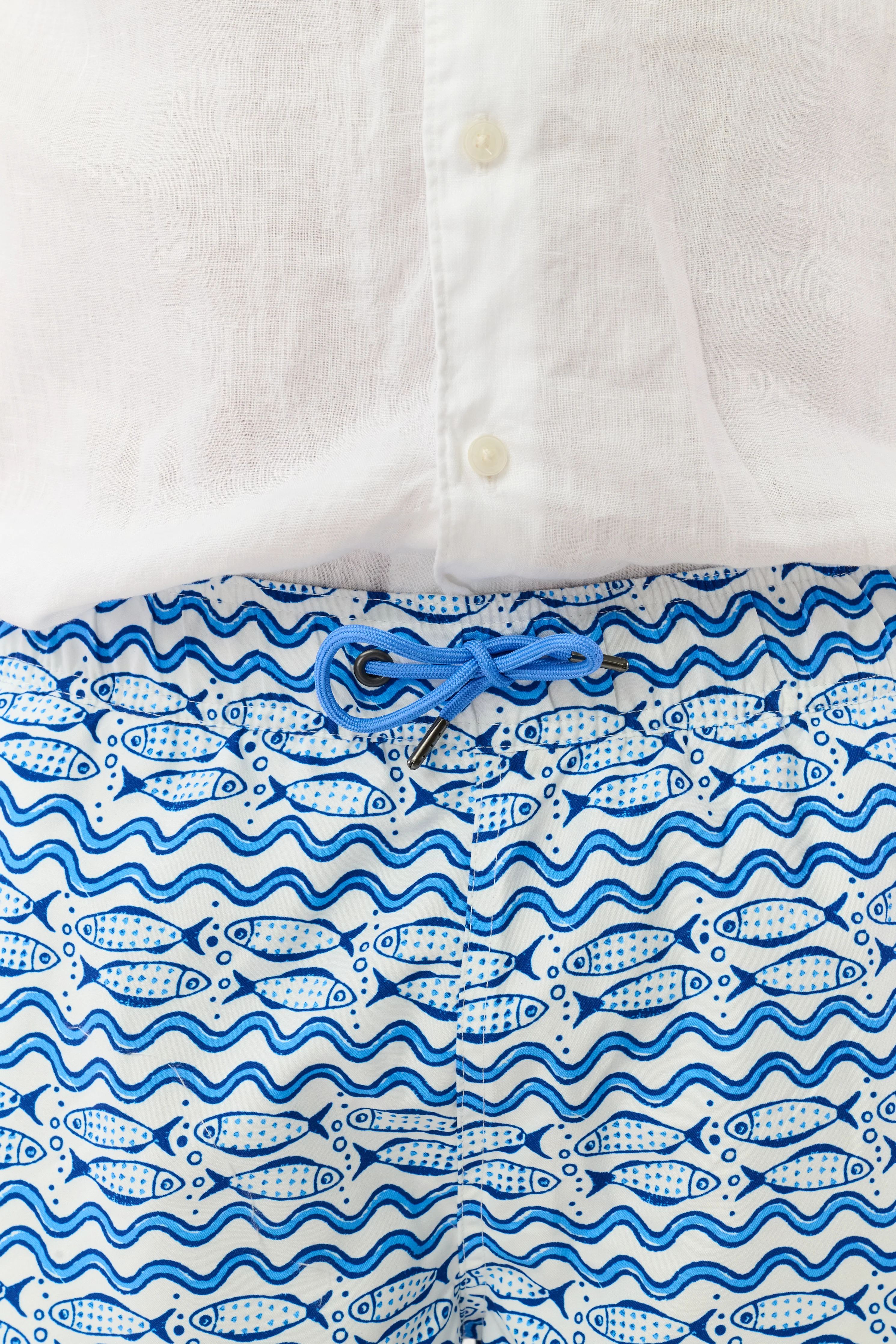 Mens Fish Stripe Swim Trunks - Image 5