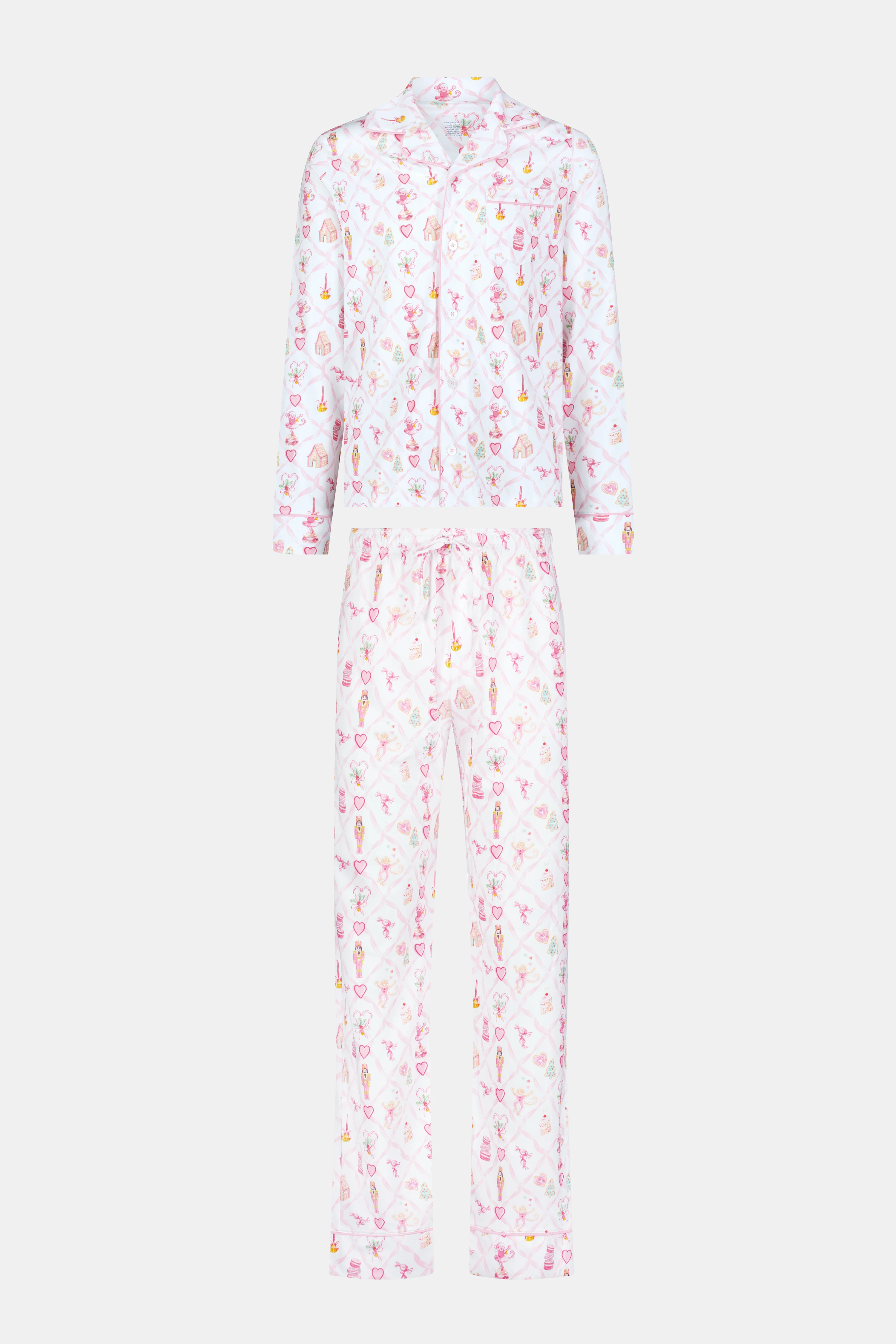 Mens Sugarplum Lattice Long Sleeve Polo Pajamas - Image 5