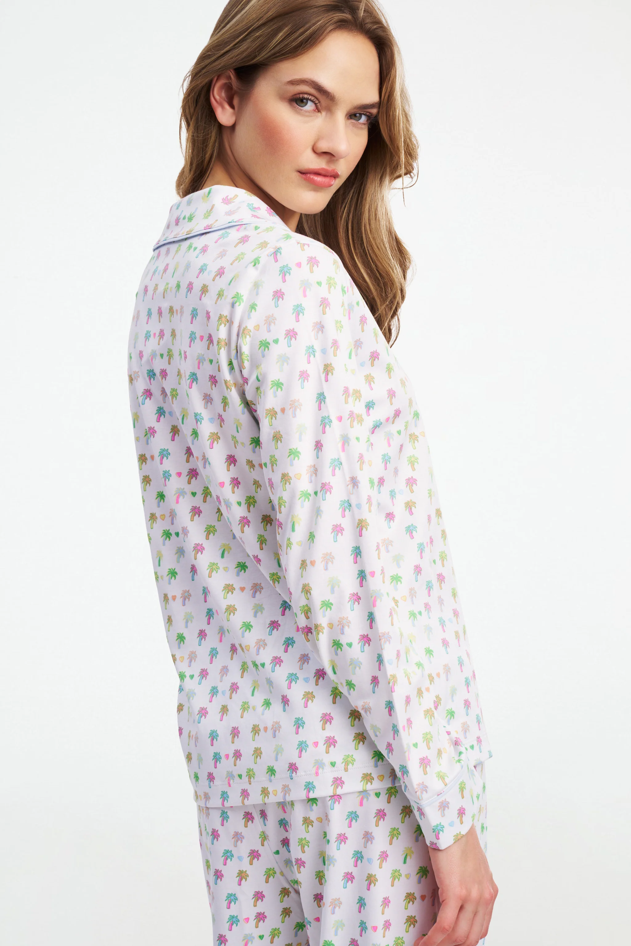 Palm Dreams Long Sleeve Polo Pajamas - Image 3