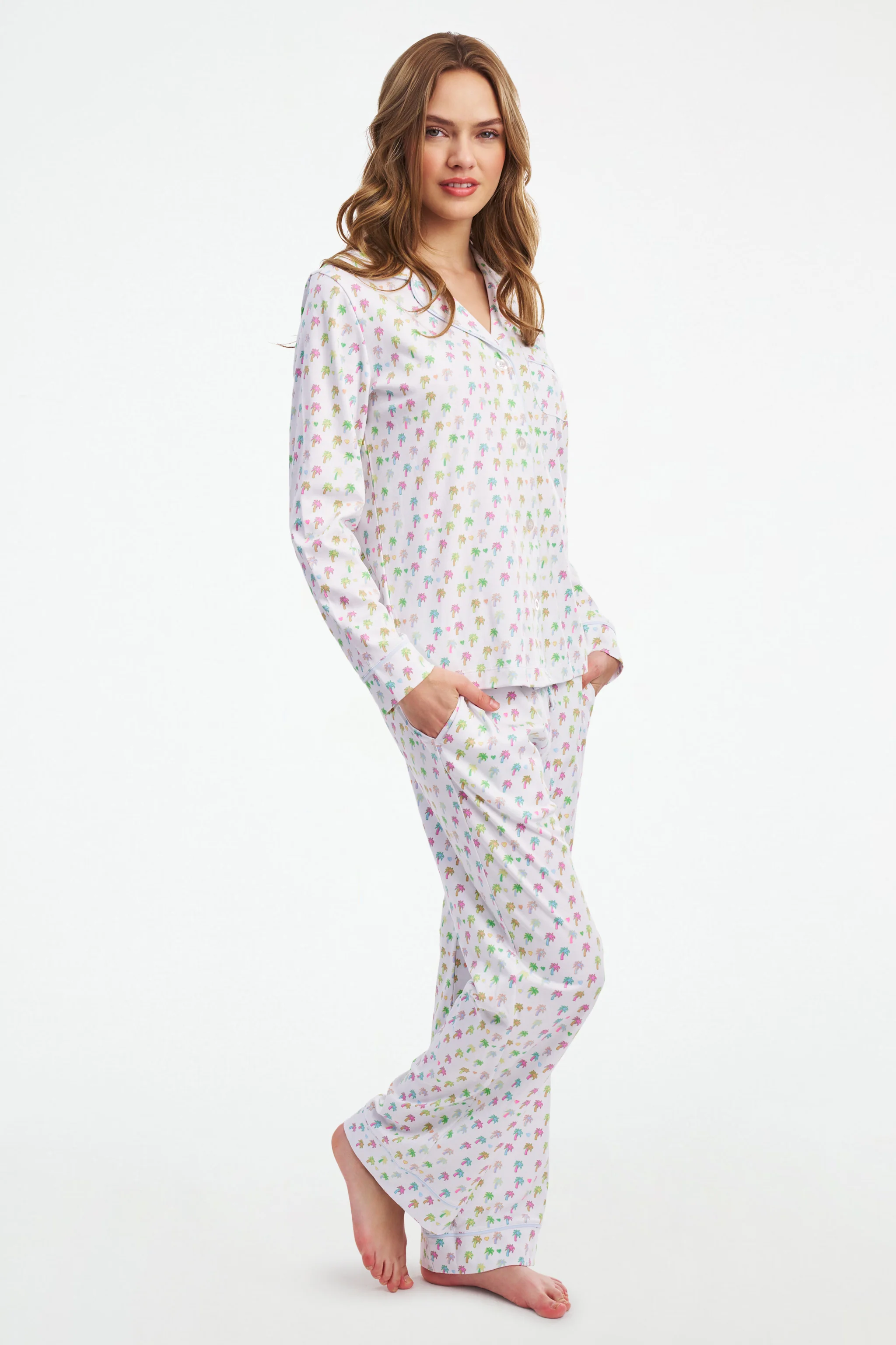 Palm Dreams Long Sleeve Polo Pajamas - Image 4