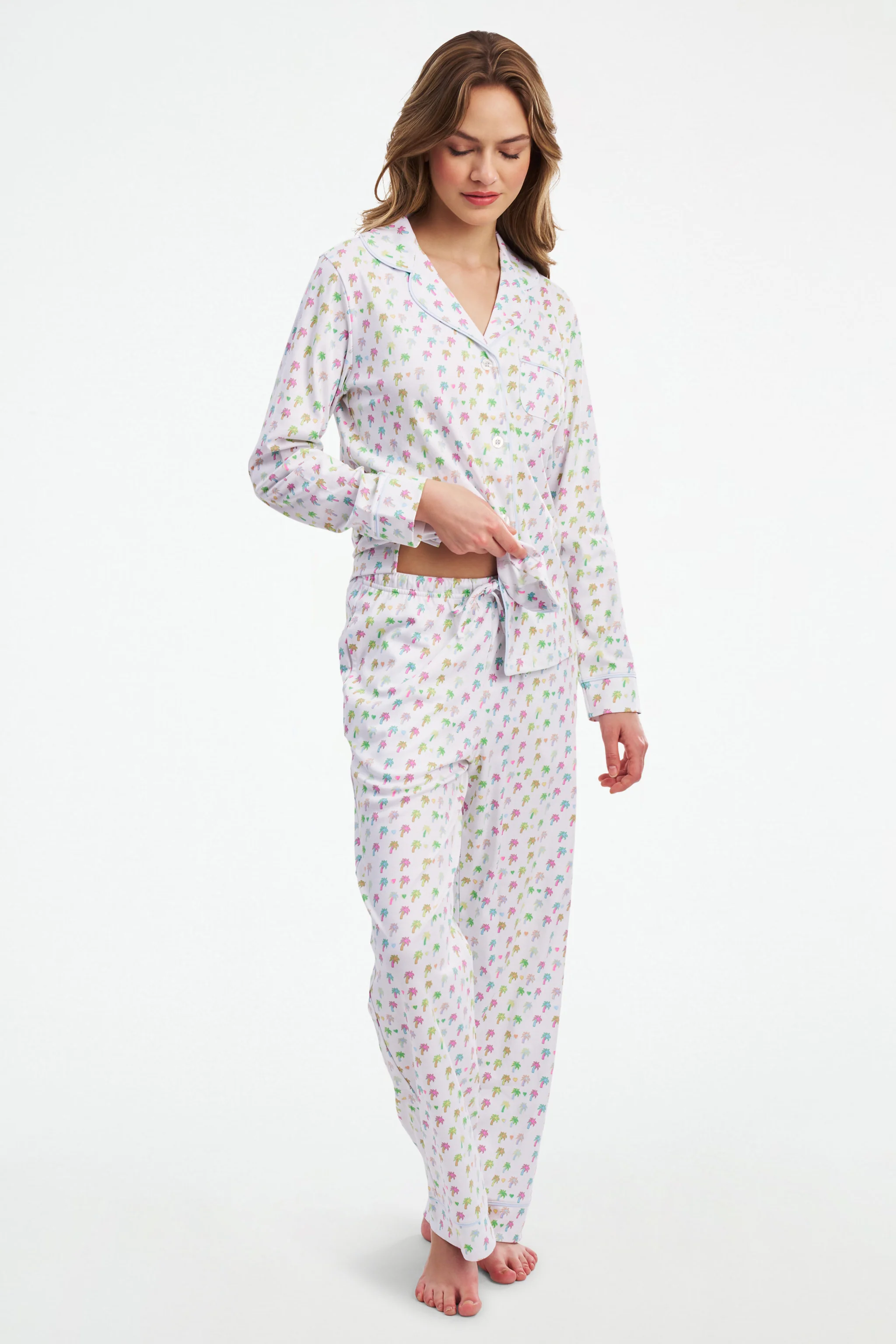 Palm Dreams Long Sleeve Polo Pajamas - Image 5