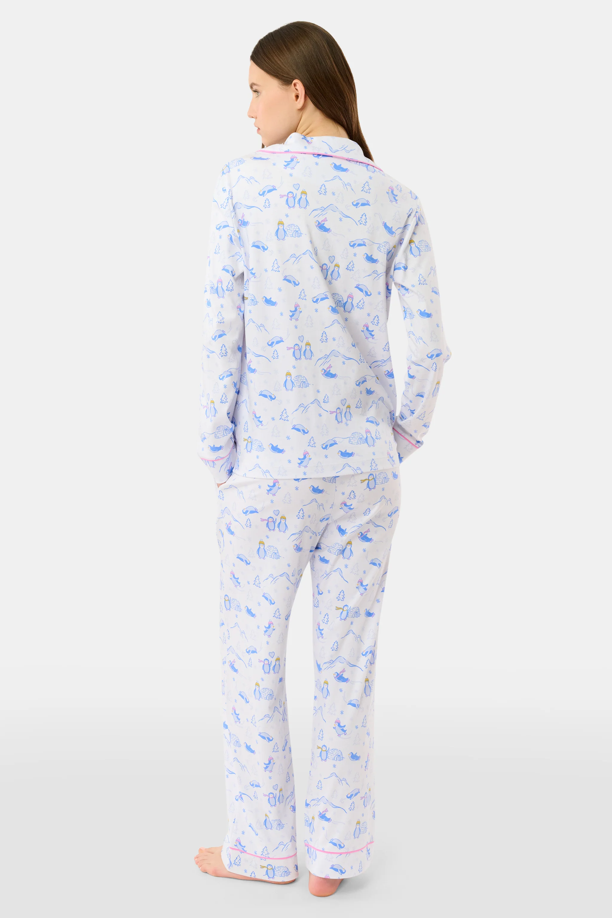 Penguin Party Long Sleeve Polo Pajamas - Image 3