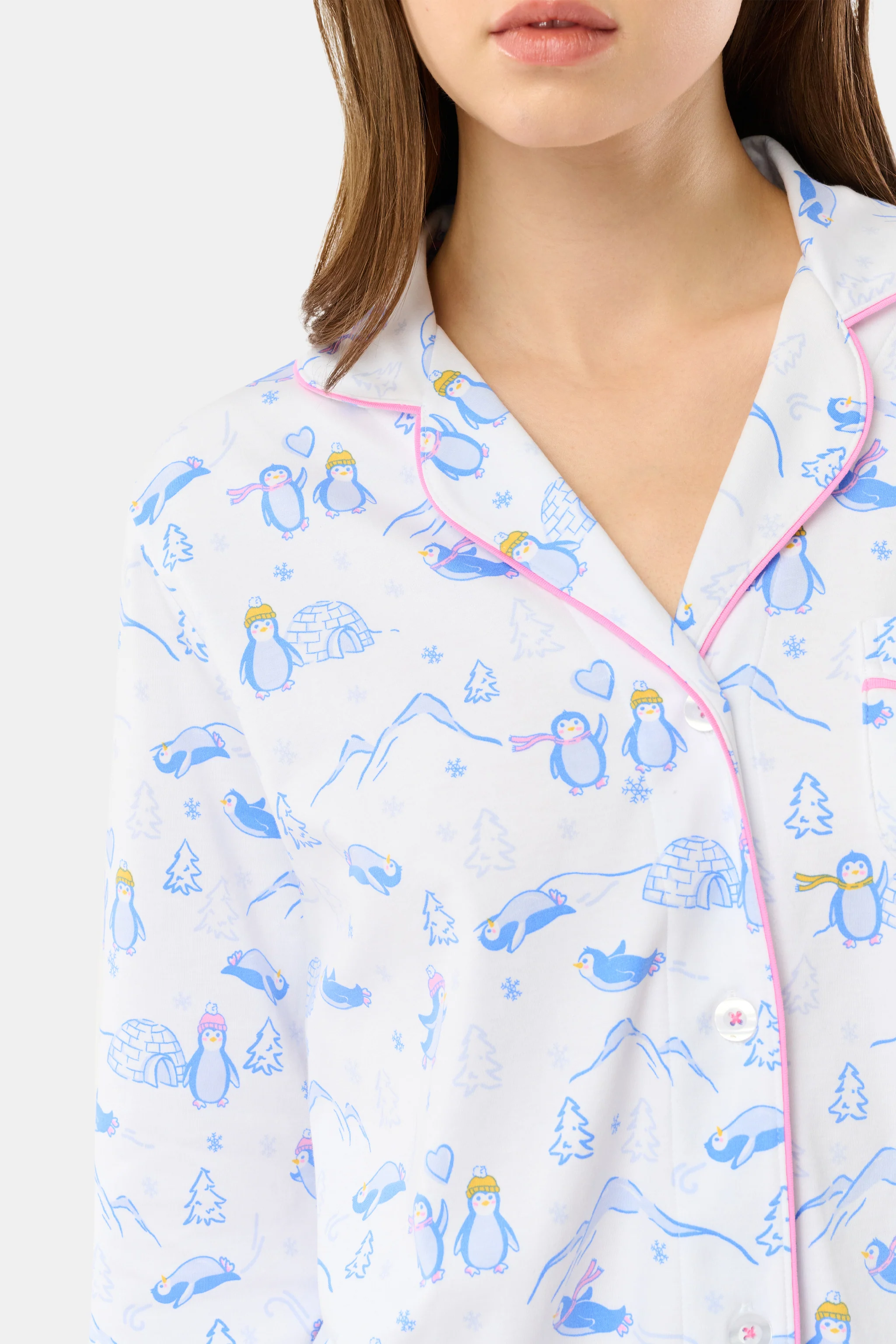 Penguin Party Long Sleeve Polo Pajamas - Image 4