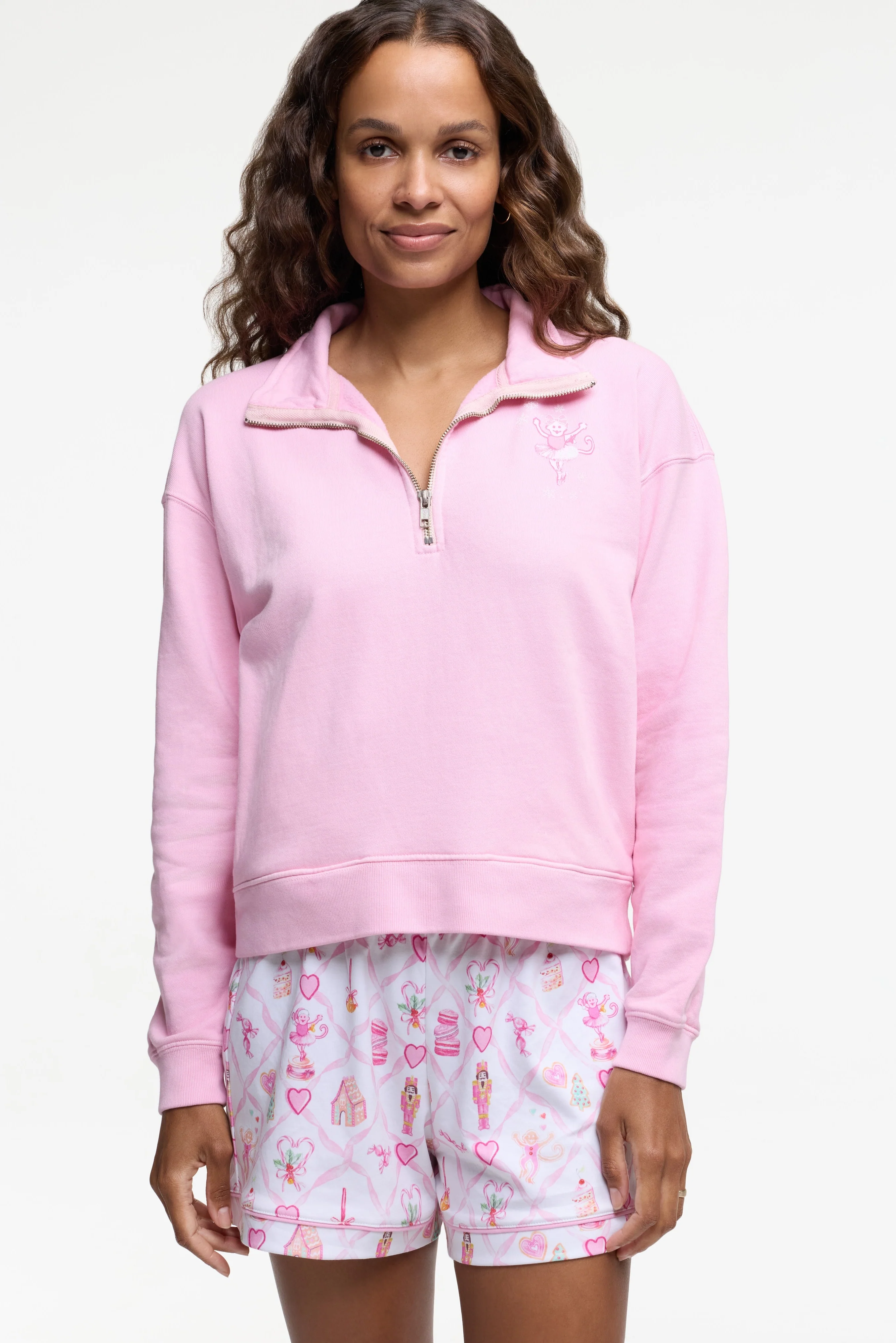 Sugarplum Lattice Half Zip Sweatshirt - Image 4