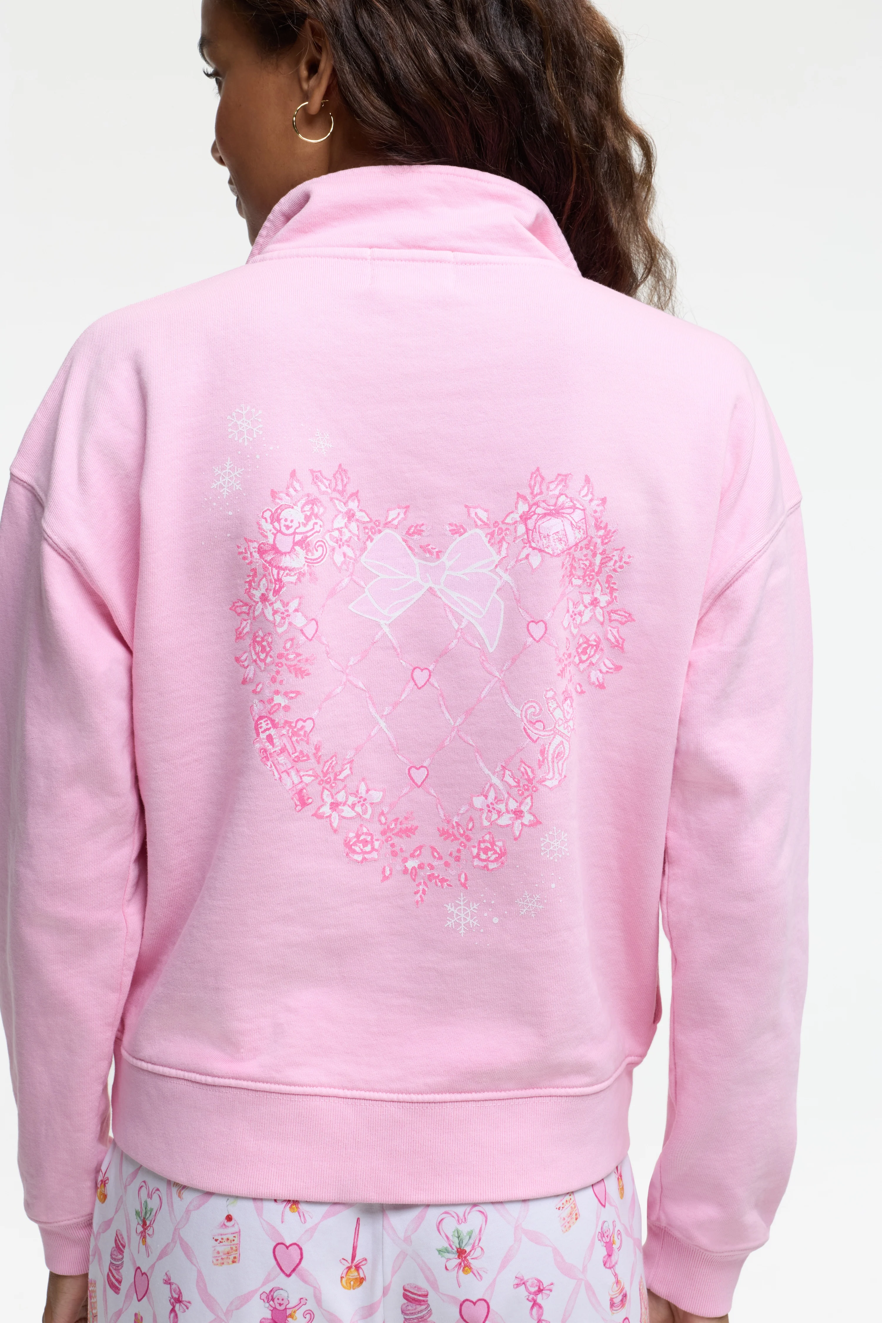 Sugarplum Lattice Half Zip Sweatshirt - Image 5