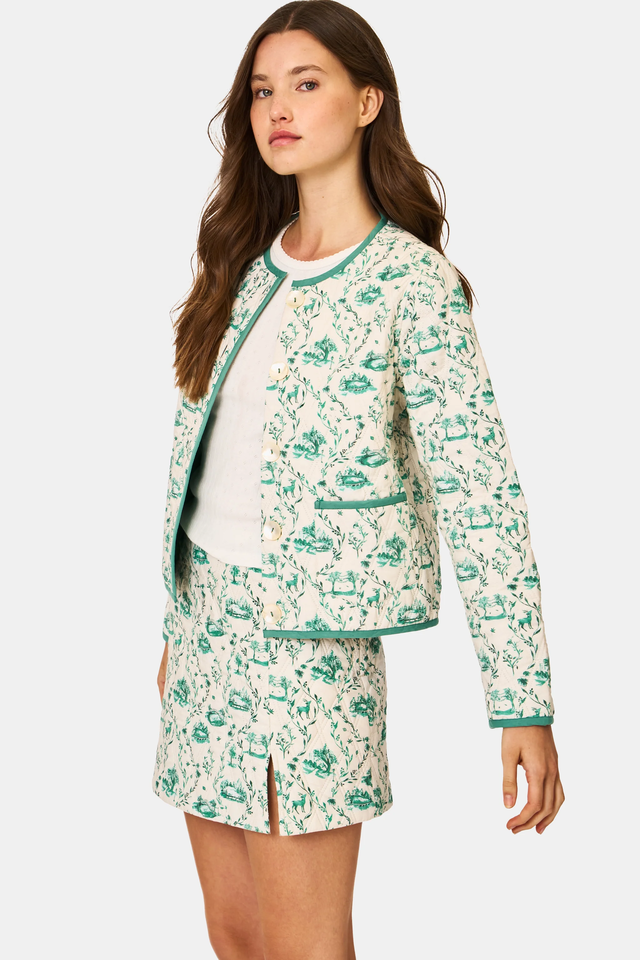 Woodland Toile Quilted Carmen Jacket - Image 4