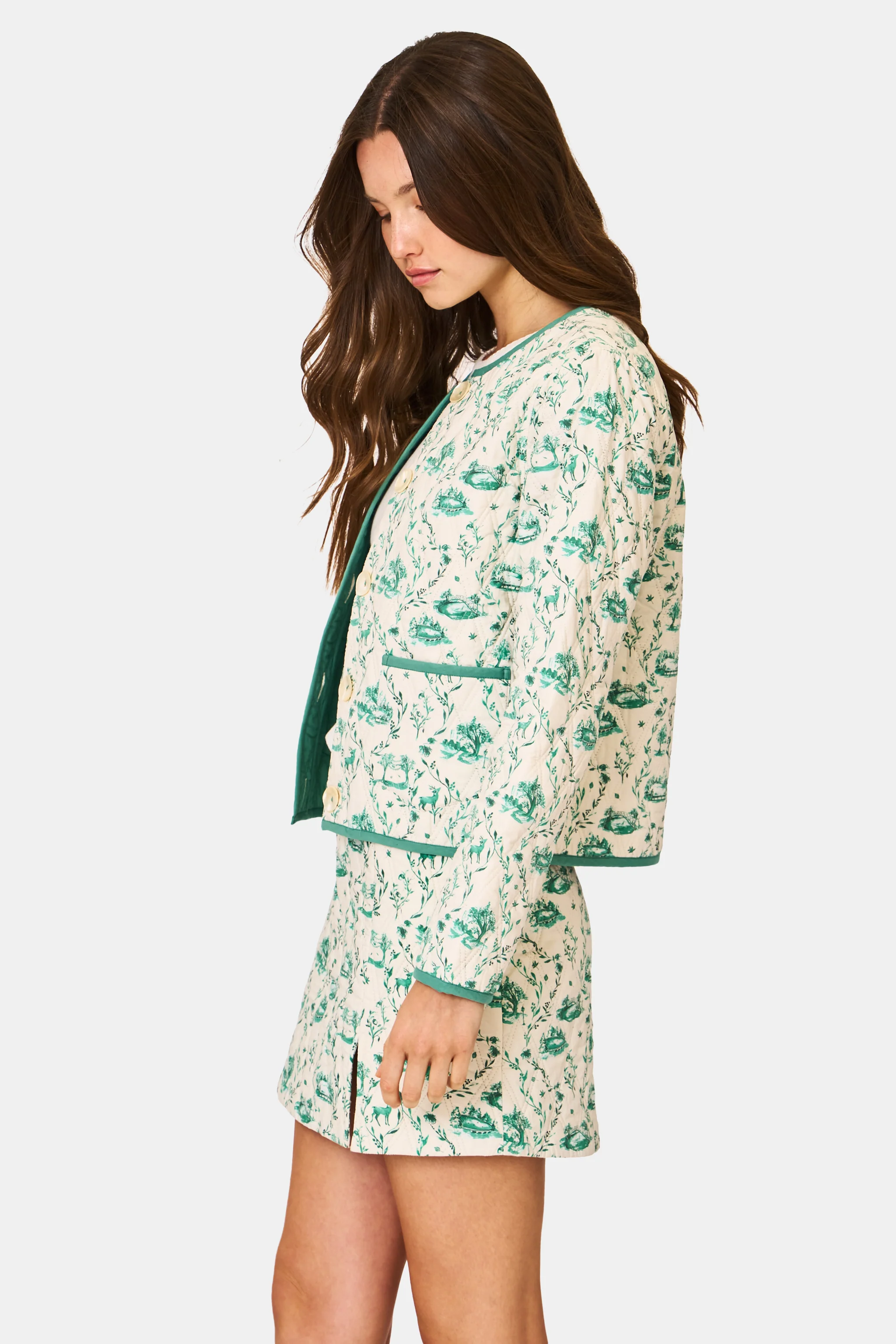 Woodland Toile Quilted Carmen Jacket - Image 6