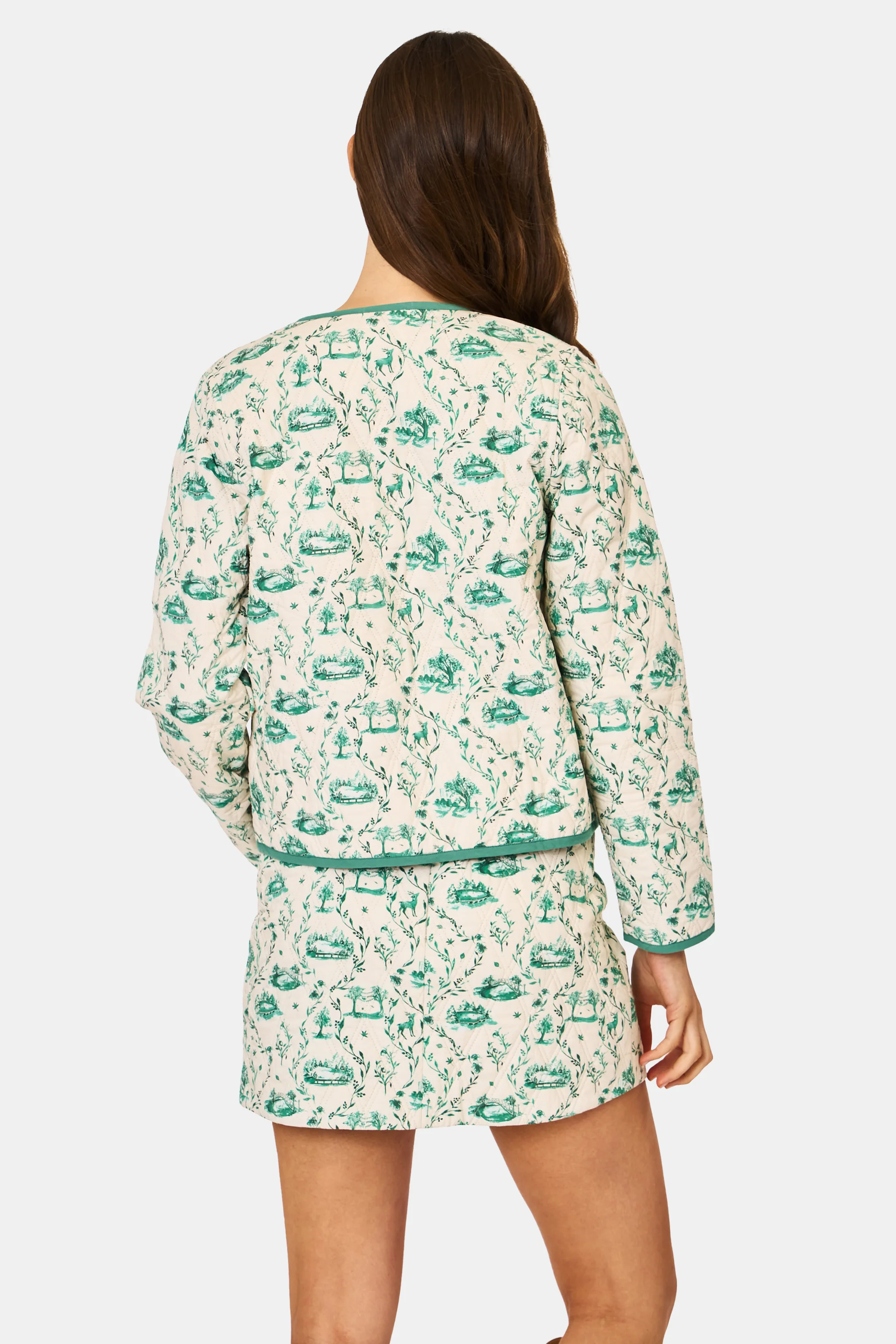 Woodland Toile Quilted Carmen Jacket - Image 7